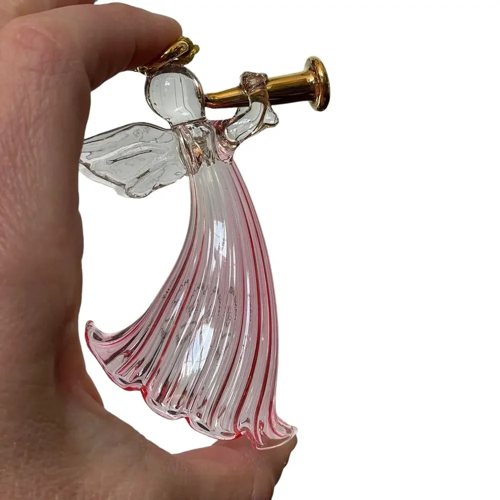 Lenox Glass Angel Ornaments Wishes of Peace Christmas 3.25” Set of 4 in Box READ